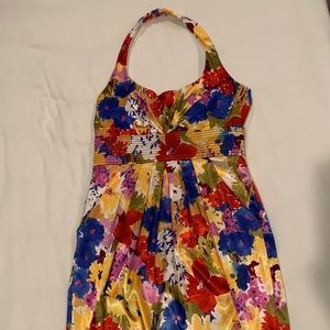 Bisou Bisou Halter Multicolor Floral Dress